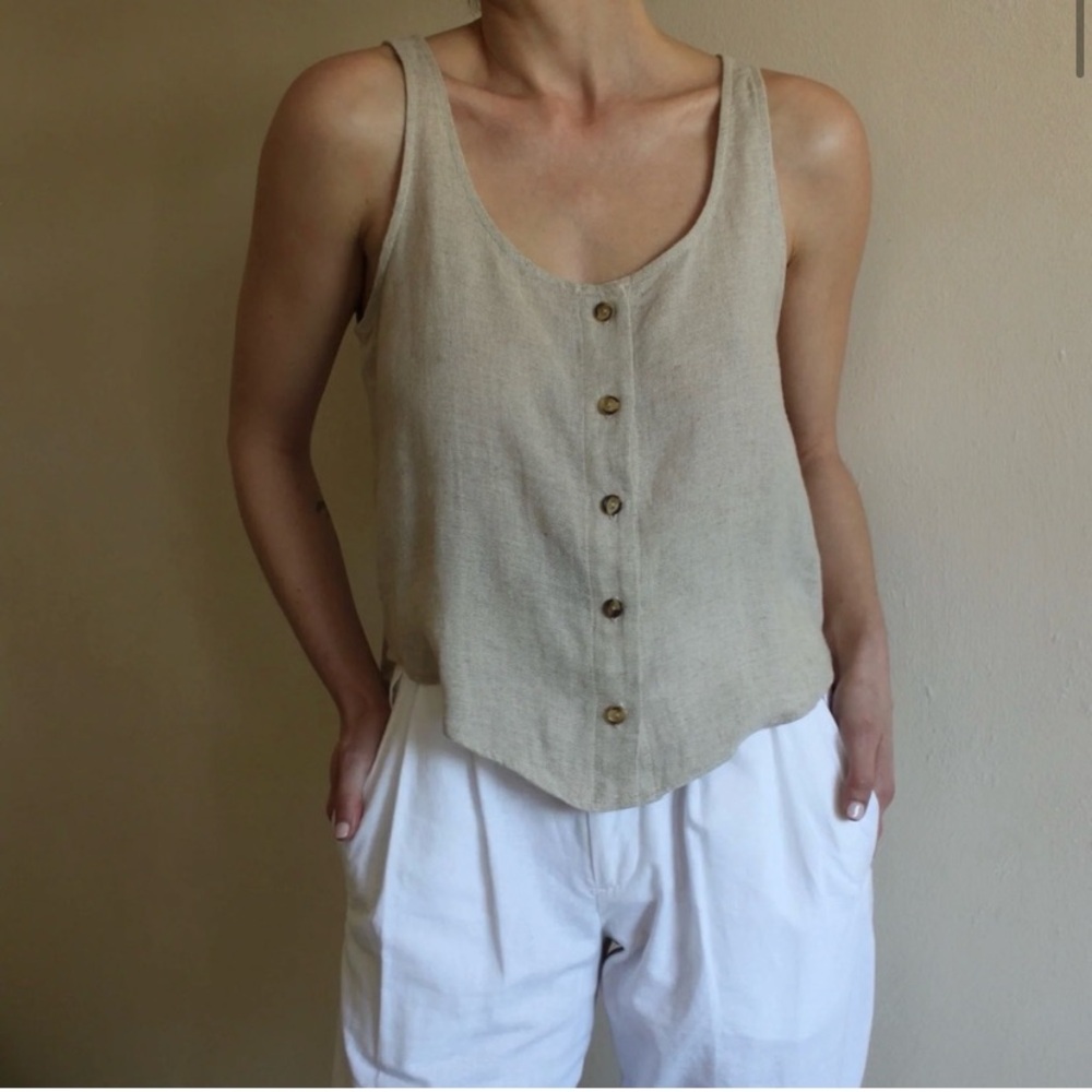 NA NIN RYAN LINEN RAYON TOP - Oak